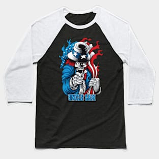 The Skull of Uncle Sam Baseball T-Shirt